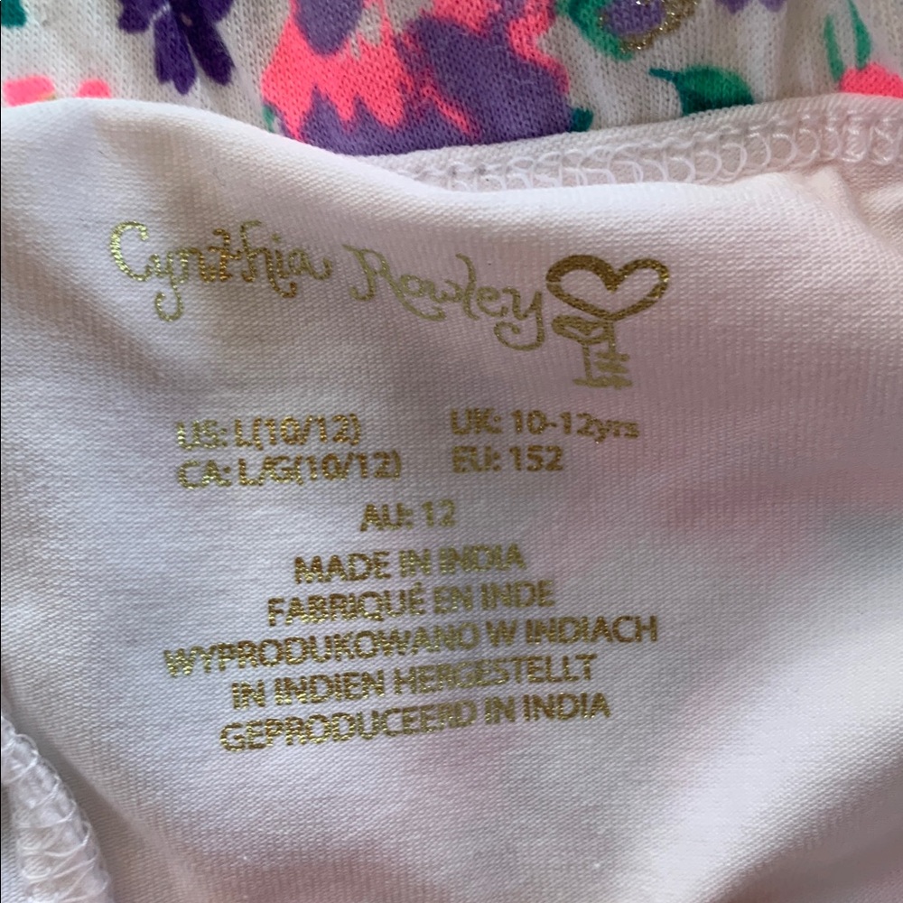 Cynthia Rowley Pink Purple Ruffle Skort 10/12 EUC Floral Skirt - Picture 5 of 7